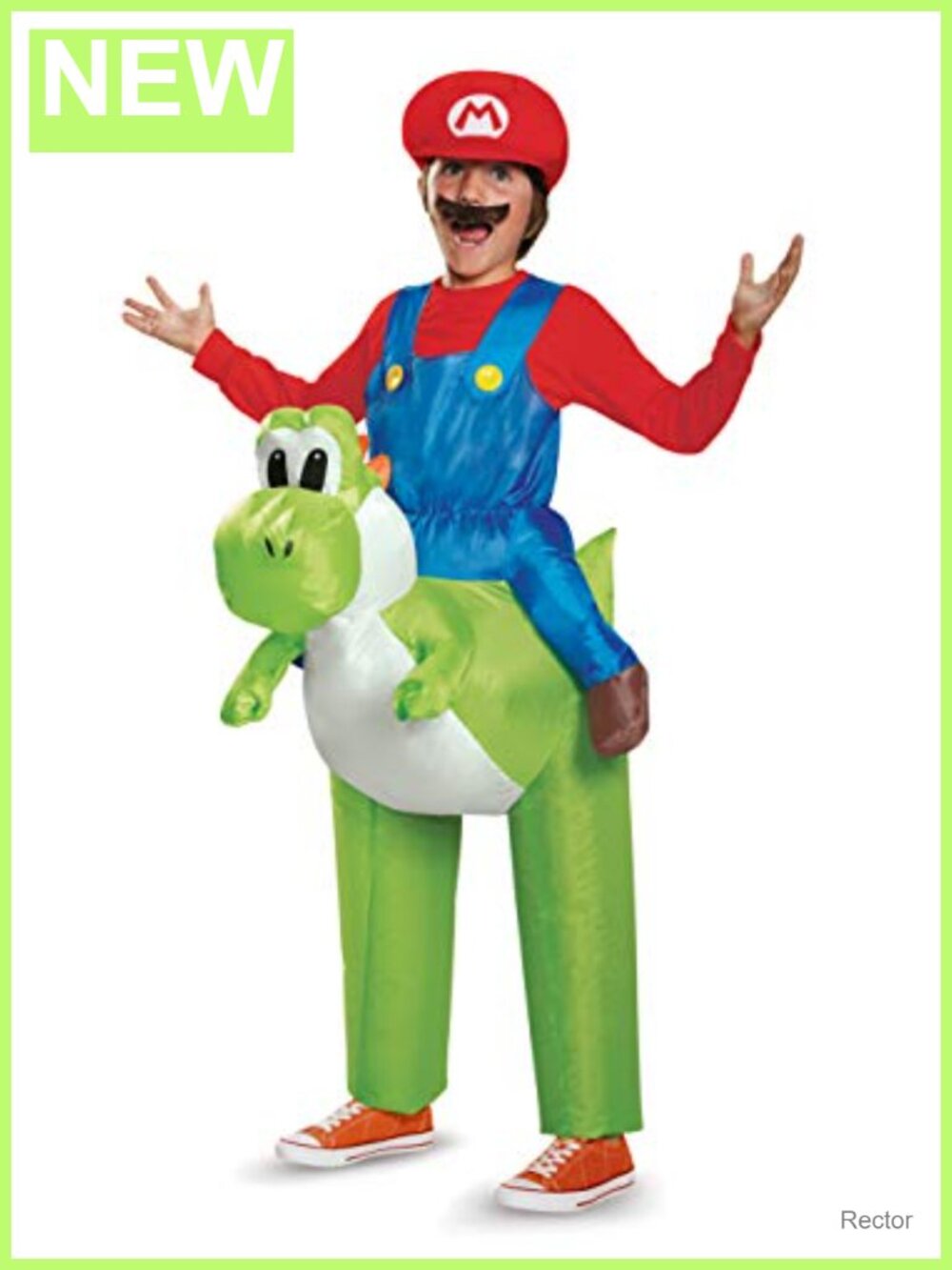 Super Mario Bros. Mario Riding Yoshi Inflatable Costume Kids One Size